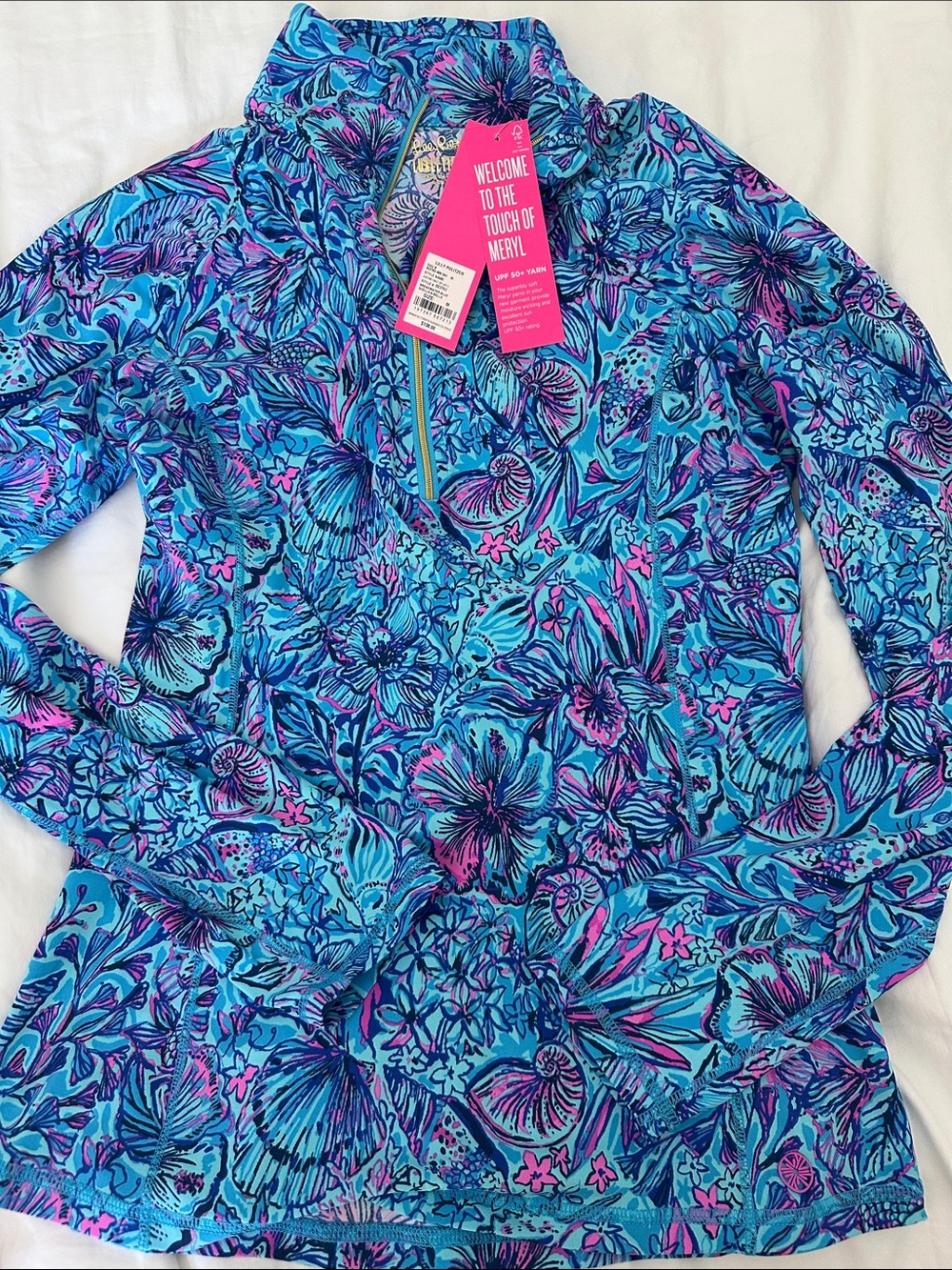 Lilly Pulitzer Justine Half Zip UPF, Size M, NWT
